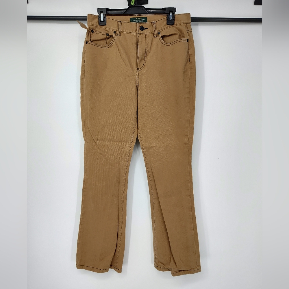 Lauren Jeans Ralph Lauren Tan Straight Leg Women's High Rise Jeans Size 8